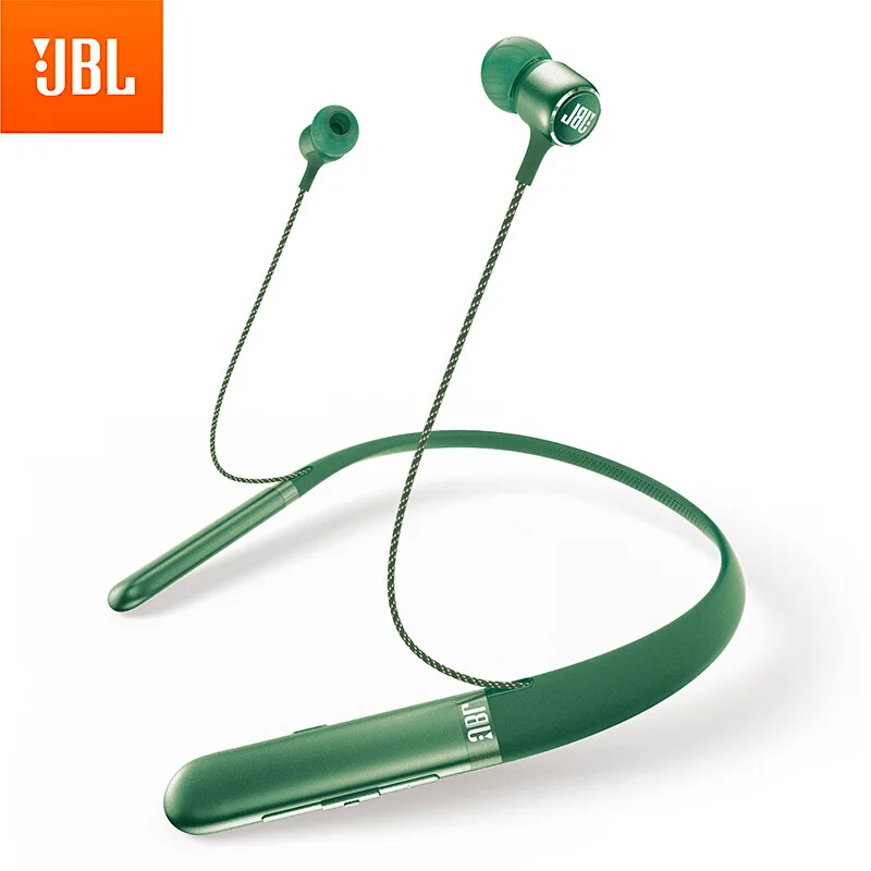 JBL live200BT Шейным Беспроводной Bluetooth Музыкальная гарнитура в ухо разъем наушники LIVE 200BT наушники - Цвет: Зеленый