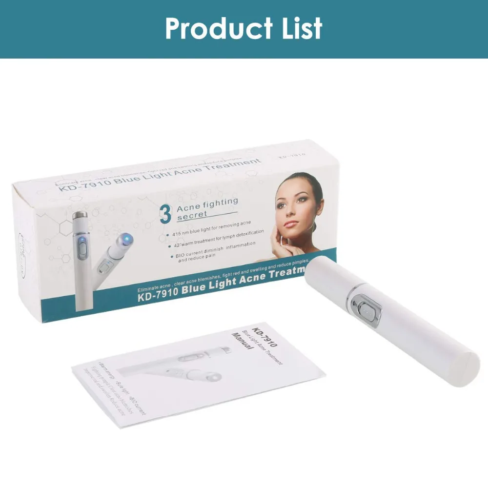 Luz azul terapia acne laser caneta macio