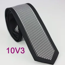 Yibei Coachella галстук тонкий серебряный в Вертикальную Полоску Средства ухода за кожей Шеи Галстуки с черным Граничит узкий Средства ухода за кожей шеи галстук 6 см узкие Галстуки для для мужчин брак