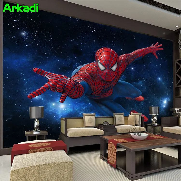 3D stereoscopic TV background wallpaper living room bedroom mural bar KTV theme box Spiderman mural children's room 3D stereoscopic TV background wallpaper living room bedroom mural bar KTV theme box Spiderman mural children's room