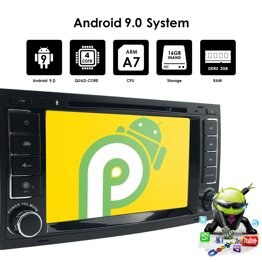 Ips 4G Android9.0 2din автомобильный dvd-плеер для VW Touareg T5 транспортер Multivan Мультимедиа gps радио навигация SWC DVR RDS DAB DSP