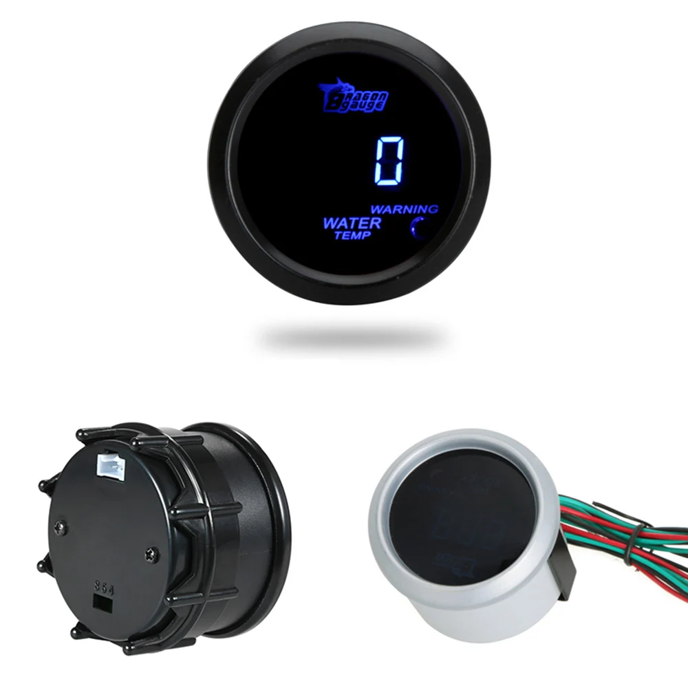

Digital Water Temperature Meter Gauge with Sensor for Auto Car 52mm 2in LCD 40~120Celsius Degree Warning Light Black