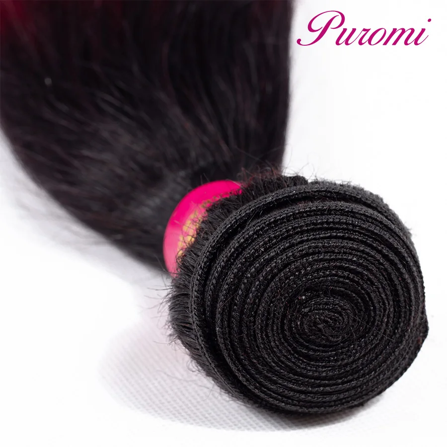 Omber Peruvian Hair Weave 3 Bundle Deals 1b/27 Two- tone Remy Human Hair Straight 3 Bundles Puromi Hair Product
