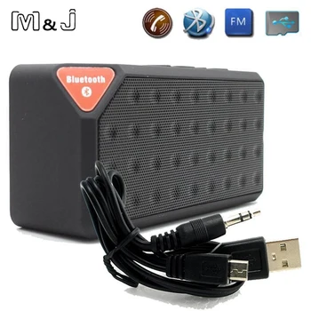 

M&J Mini Bluetooth Speaker X3 Fashion Style TF USB Wireless Portable Music Sound Box Subwoofer Loudspeakers With Mic