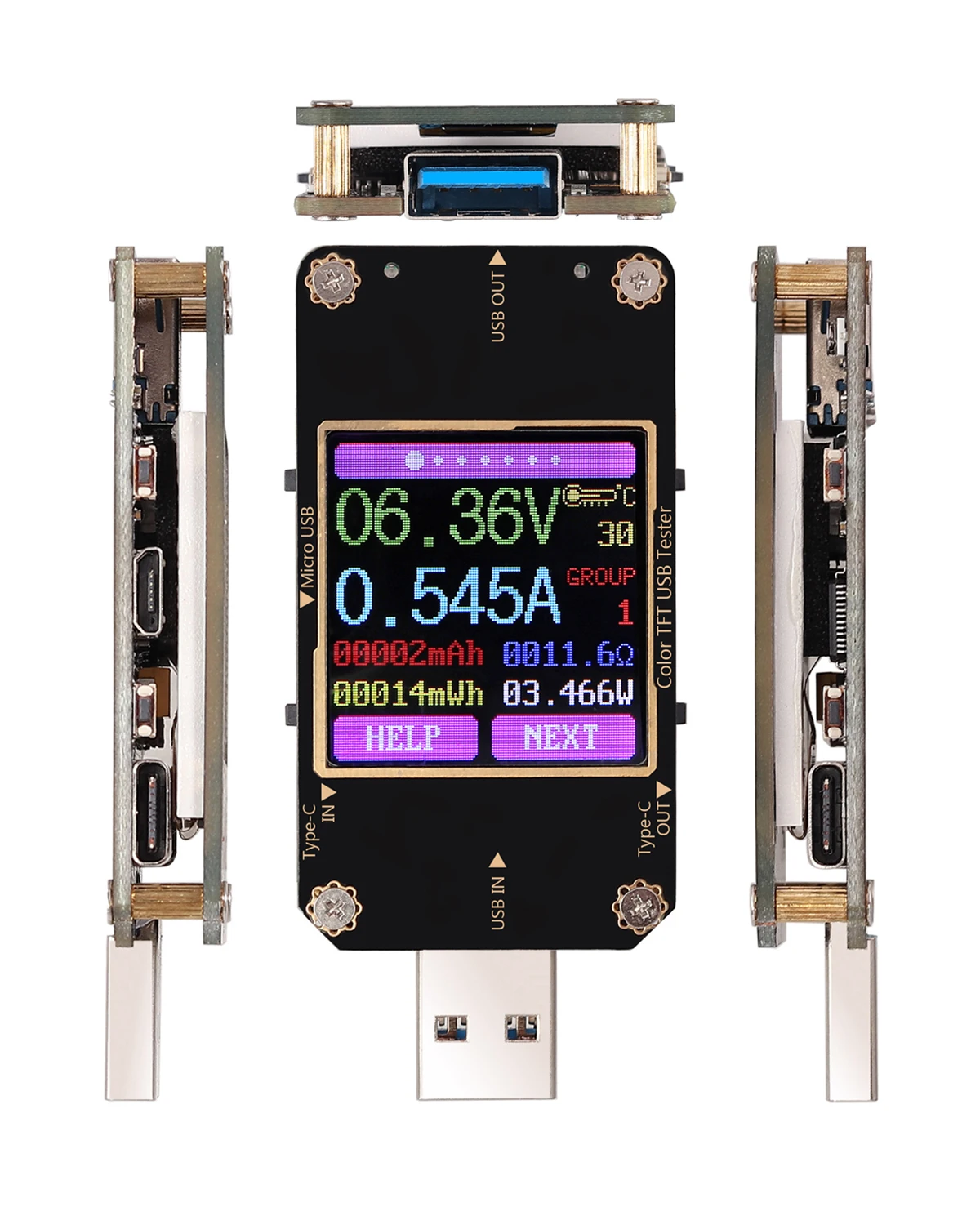 Proster для USB тестер напряжения с Bluetooth Вольтметр Амперметр цифровой ЖК дисплей