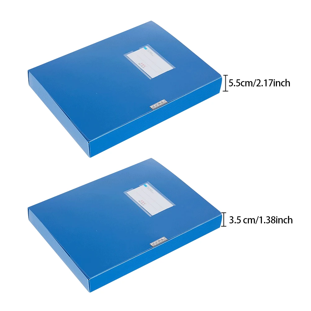 A4 легкая Папка-органайзер для файлов, переносная синяя деловая коробка для файлов и документов, сумка для хранения 3,5 см/5,5 см, коробка для файлов