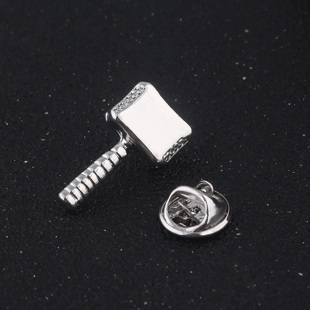 

Marvel Avengers Mini Thor's Hammer Brooch For Women Men Silver Mjolnir Weapon Brooch Pins Accessories