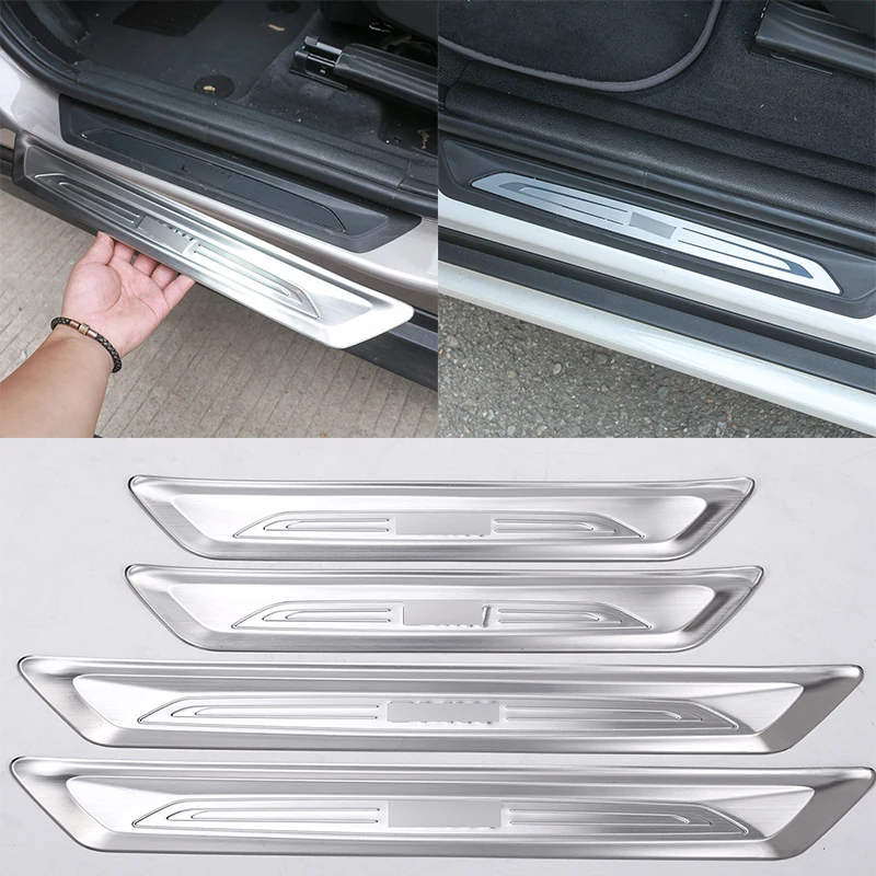 

4 Pieces Silver Stainless Steel Exterior Sill Trim Strip For BMW X1 F48 2016-2019 Car Accessories