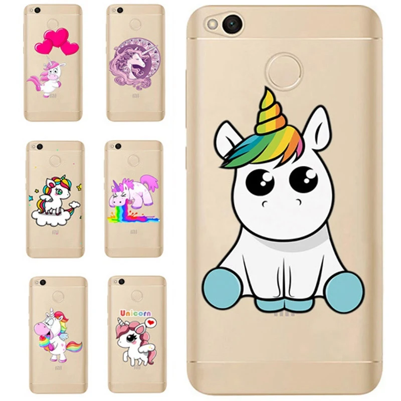 For Xiaomi Redmi 4X Note 4 4A 3 Cute TPU Colorful Soft Unicorn Painted Desig Cover Case Fundas Mi A1 ProD 321 |