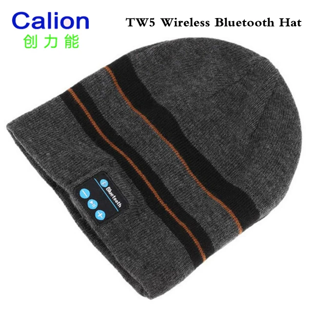 

CALION TW5 Stripe Wireless Hats Built In Earphone Support Music Phone Calls Voice Control Headset Headphones Fashion Warm Caps