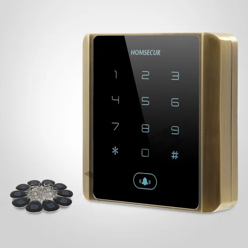 

HOMSECUR Waterproof Door Lock 13.56Mhz IC Access Control+Wiegand 26+Doorbell+Backlight