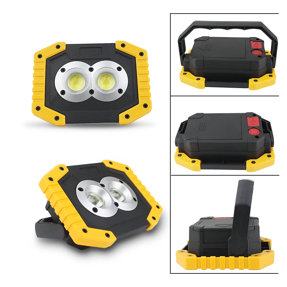 

20W COB Portable LED Flood Light Waterproof USB Rechargeable LED Spotlight Work Light 18650 For Hunting Camping Outdoor Light