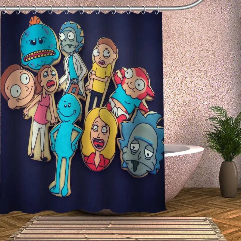 Рик и Морти занавески для душа экологически чистые современные ткани полиэстер на заказ занавески для ванной s - Цвет: Shower Curtain