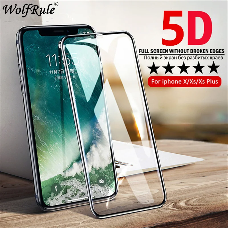 

5D Full Glue Glass For iphone XS Max Screen Protector HD 9H Full Cover Tempered Glass For iphone XR Phone Glass For iphone X XS