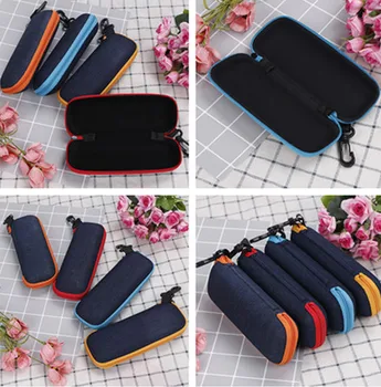 

Glasses Box Denim Fabric Zipper Sunglasses Protection Container Creative Zipper Pencil Bag School Bag Stationery