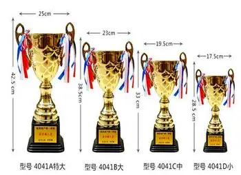 

World Cup Customized metal trophy hercules free design lettering football blue ball volleyball champions league crafts statue