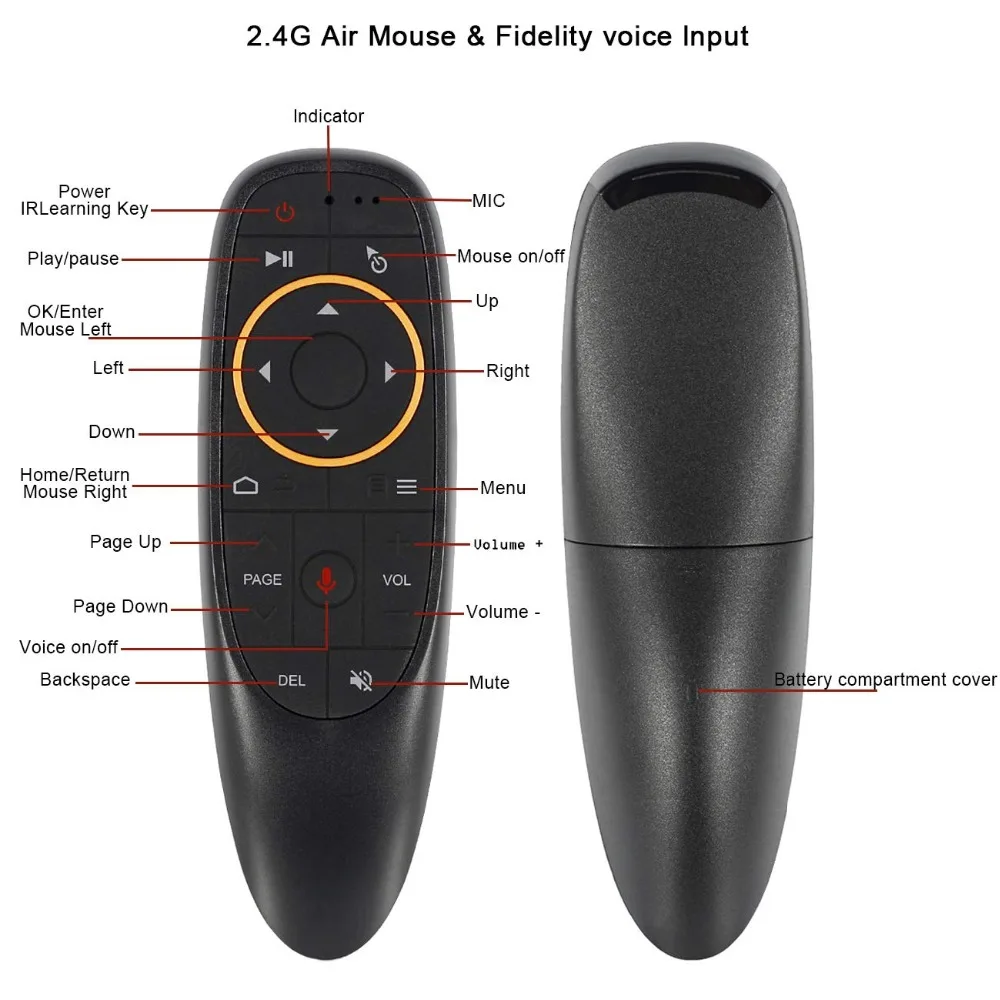 AMKLE G10 голосовой пульт дистанционного управления 2,4G беспроводной гироскоп Air FLY mouse MIC IR Learning для Android tv box T9 H96 MECOOL XIAOMI