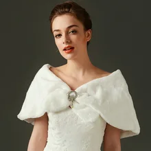 Новое поступление зимняя меховая куртка цвета слоновой кости Свадебная Накидка женская шаль