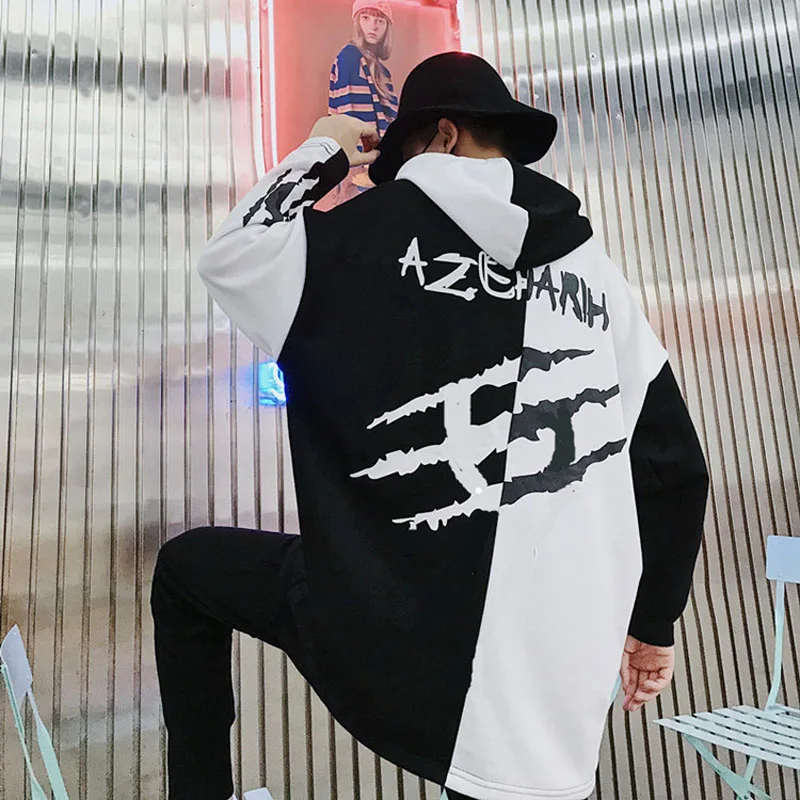 Толстовка с капюшоном в стиле хип хоп Swag Tyga черная Белая теплая толстовка