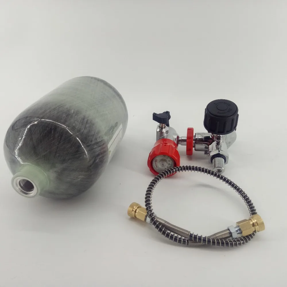 AC520211 2L Mini Paintball/Scuba Air Tank 4500psi High Pressure Pcp Valve/Air Pressure Gauge for Pcp Air rifle/Airgun/Condor