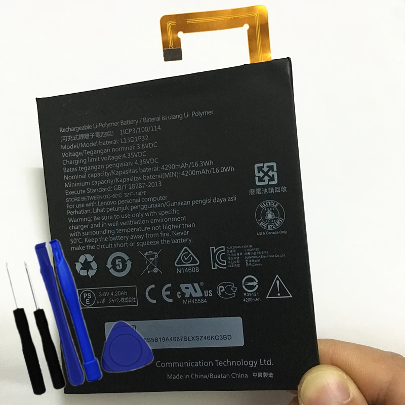

TMIOLOC New Original L13D1P32 4290mAh Battery For Lenovo Lepad Tab A8-50 A5500 S8-50 TAB 3 Tab3 8 inch TB3-850F TB3-850M + tools