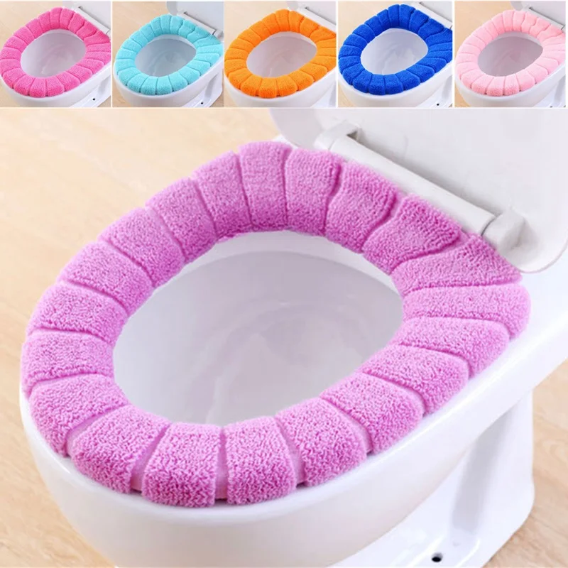 Soft Toilet Seat Cover Cute Lid Top Warmer Washable Bathroom Productin