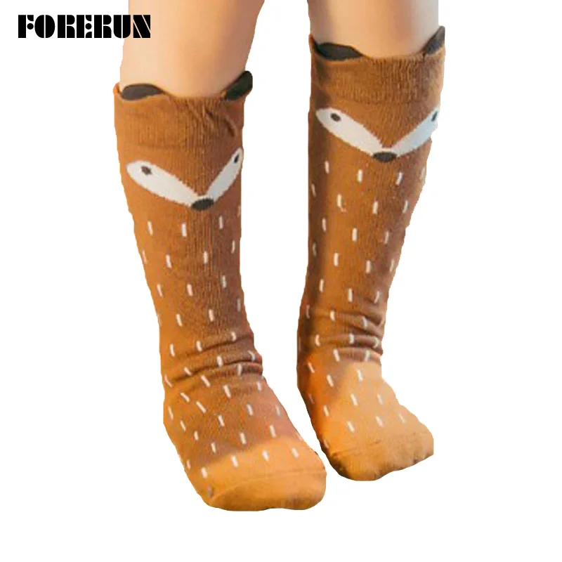Новые высокие носки для девочек детские длинные носки с рисунками животных для маленьких мальчиков высокие теплые милые носки для младенцев хлопковые зимние носки для детей