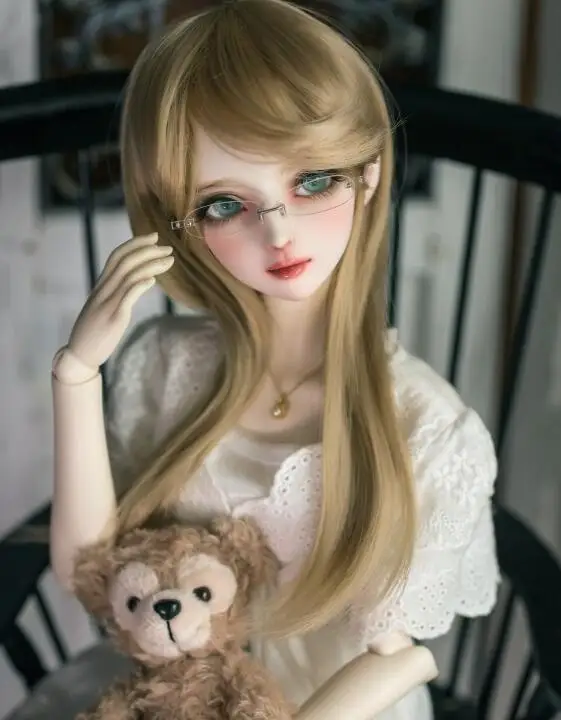 Новая ярмарка девичий коричневый/шампань парик 1/3 22-24 см BJD SD DD кукла парик