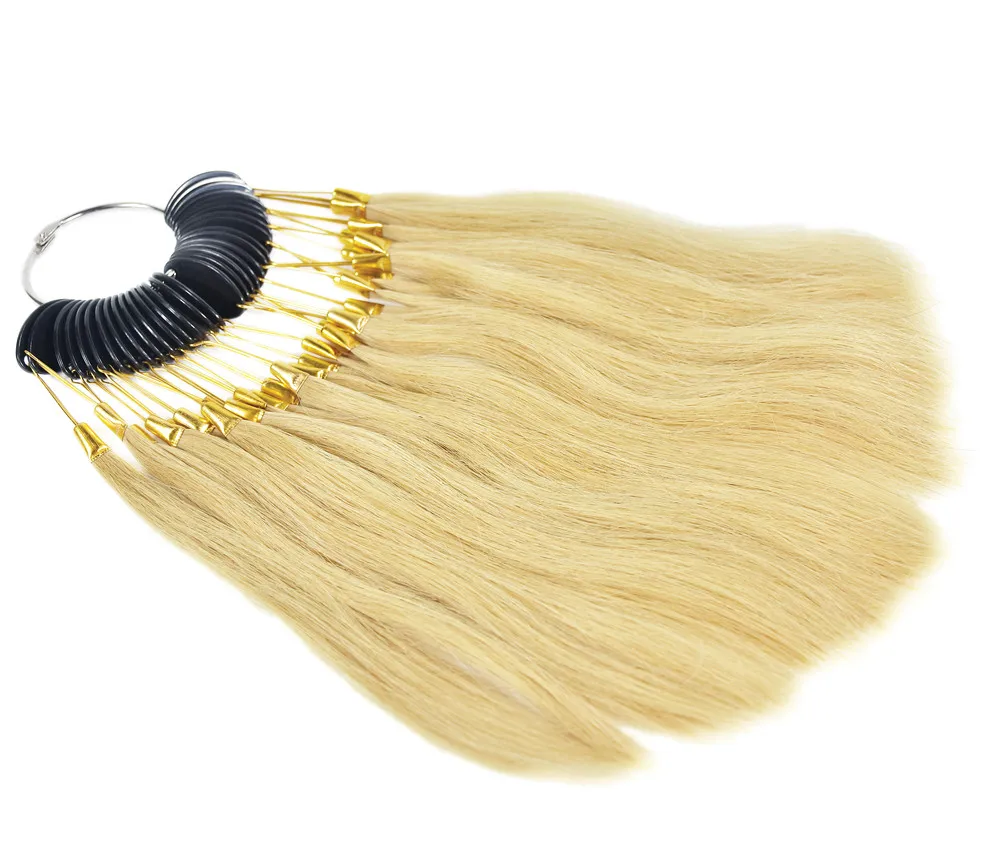 30pcs/set Salon Hair Color Sample 27# 100 Human Virgin Hair Color Rings Hair Dyeing Rings Hairdresser Wig Accessory Supply