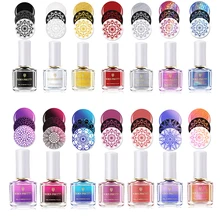 BORN PRETTY 1 бутылка стемпинг ногтей покрытие лак 6 мл чистый цвет ногтей Дизайн ногтей Пластина Печать лак 54 Цвета