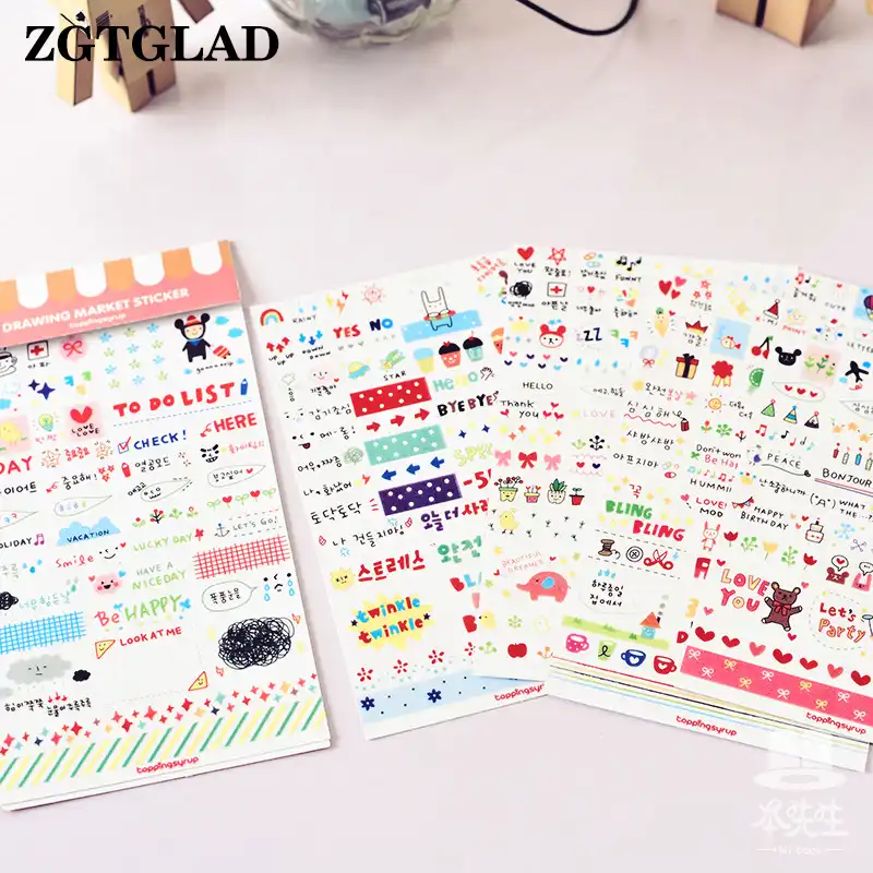 6x Adhesive Stickers For Polaroid Skin Photo Diary Scrapbook Albums Decor DIY