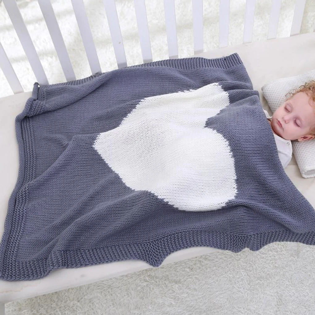 

High Quality Candy Color Infant Woolen Blanket Children100% Organic Cotton Knitted Baby Blanket for Boys Girls Kids
