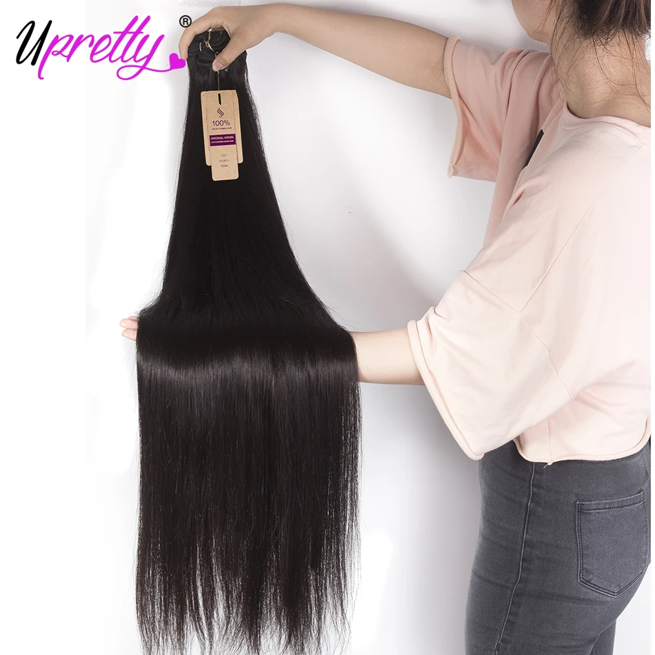 Upretty Hair Brazilian Hair Weave Bundles Straight Hair Bundles 40 inch 28 30 32 34 36 38 inch Remy Human Hair Extensions