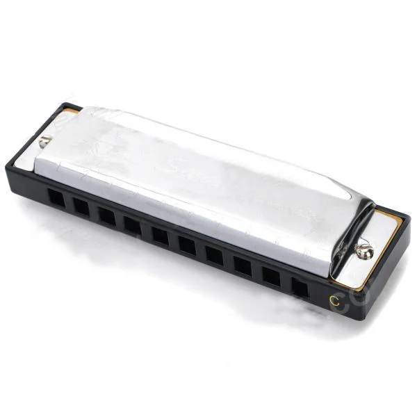 

Swan SW1020 C Tone Blues 10 Holes Aluminium Alloy Harmonica Mouth Organ Silver + Case