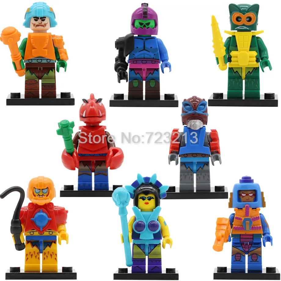 

Single Sale HE-Man EVIL Lyn Figure Manaface CLAWFUL Stratos Beastman Trap Jaw WHIPCASH Building Block Models Toys PG8094