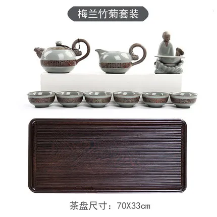 Бытовой простой чайный горшок чайная чашка Gaiwan плоский чайный поднос твердый деревянный чайный столик сливной чайный набор кунг-фу Электрический деревянный стиль