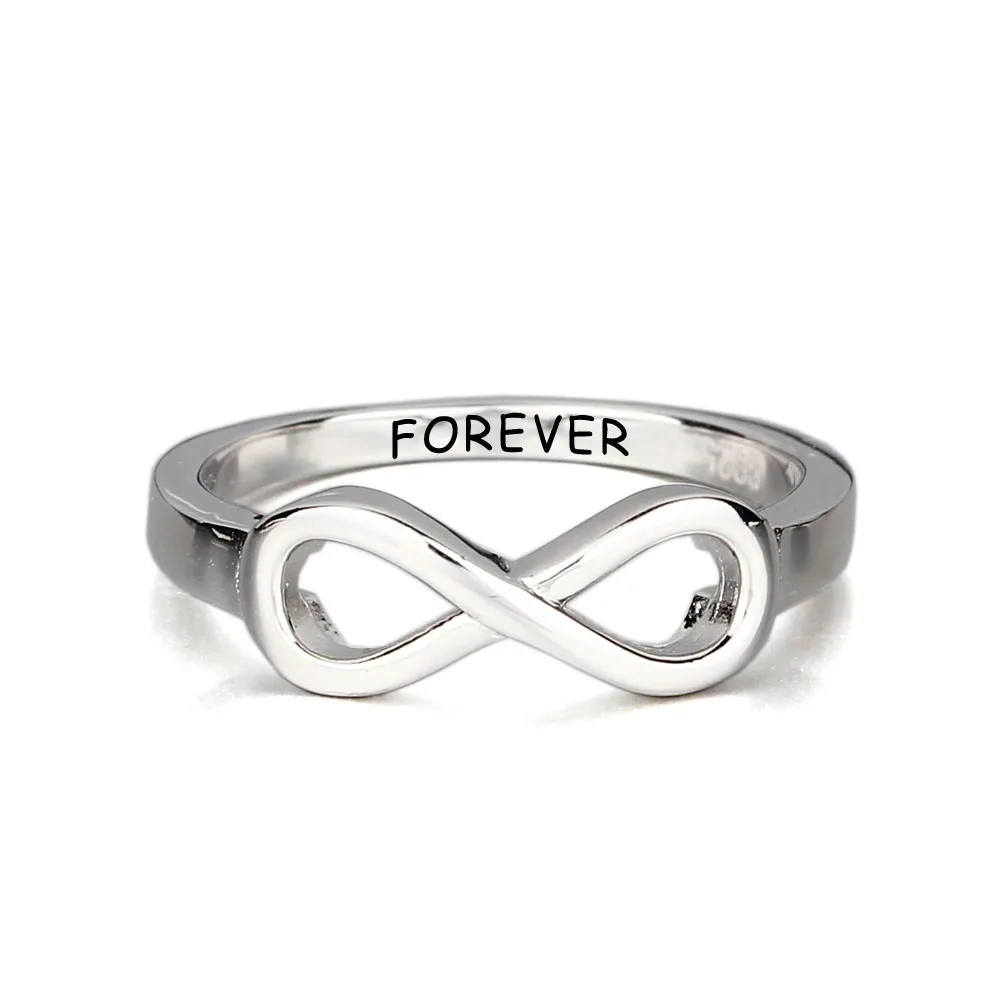 Personalized 925 Sterling Silver Infinity Ring Engraved Friendship Ring Sister Ring For Party Best Gift (JewelOra RI102142)