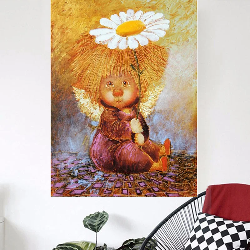 

DIY Diamond Painting Cross Stitch Cartoon angel Needlework Home Decor Full Rhinestone Mosaic Mosaic 5D Diamond Embroidery YC412