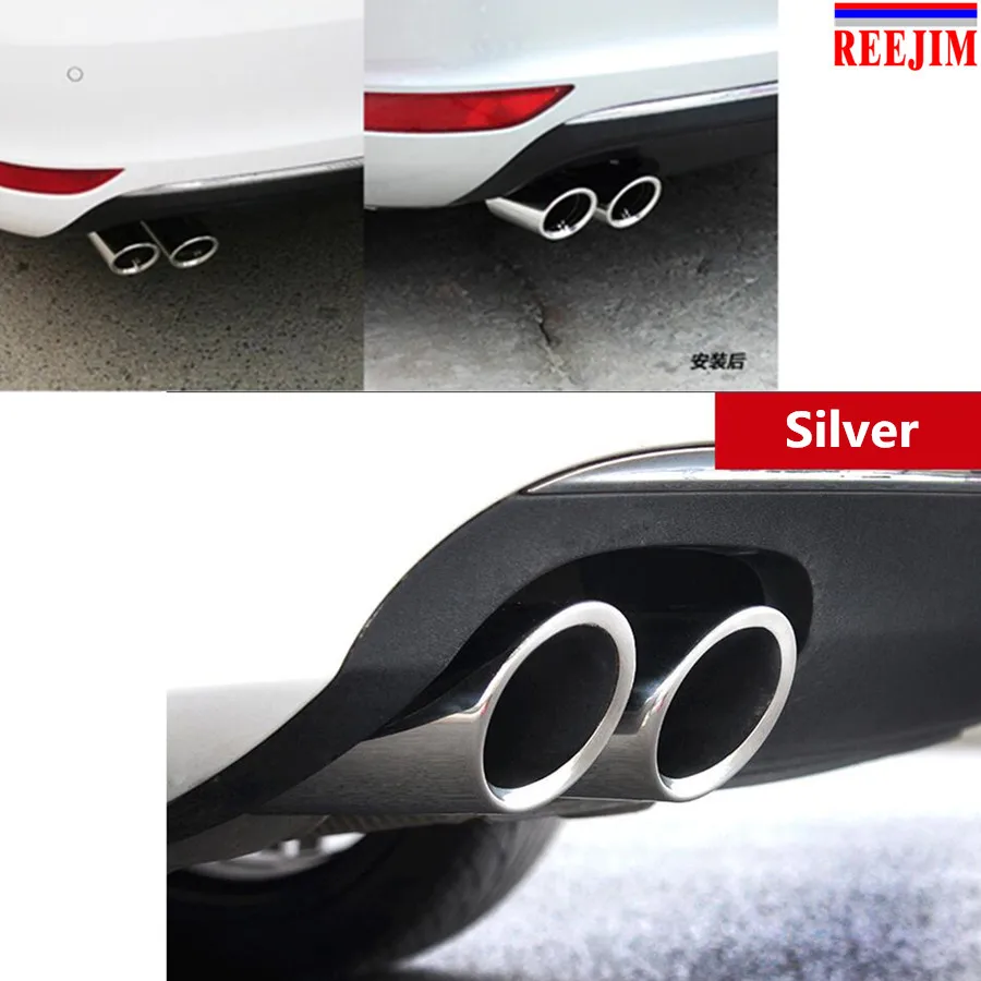 REEJIM 2 шт. автомобильный наконечник выхлопной трубы глушитель для VW Golf 7 6 MK7 Bora