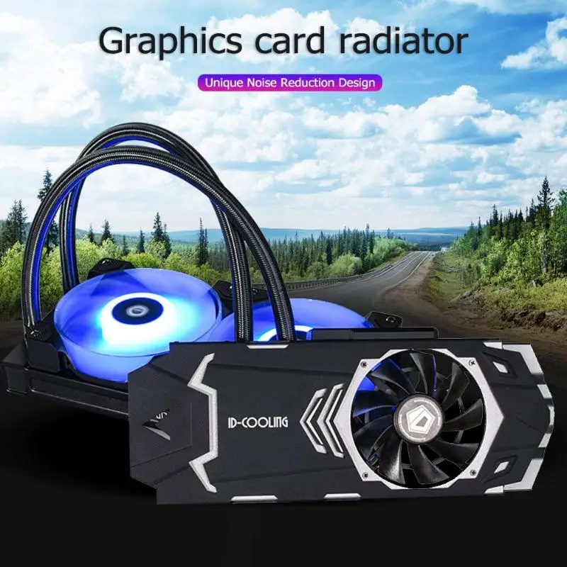 ID-COOLING ICEKIMO 240VGA-RGB Видеокарта кулер для воды для GeForce/AMD двойной шарикоподшипник энергосберегающий 3Pin интерфейс Coolin