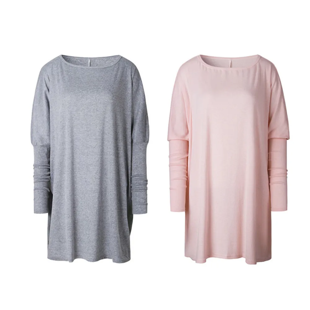 Sweater Women Autumn long Batwing Sleeves Sweater Winter Round Neck Female Jumper Fashion Solid Color Loose Casual Pullover Tops