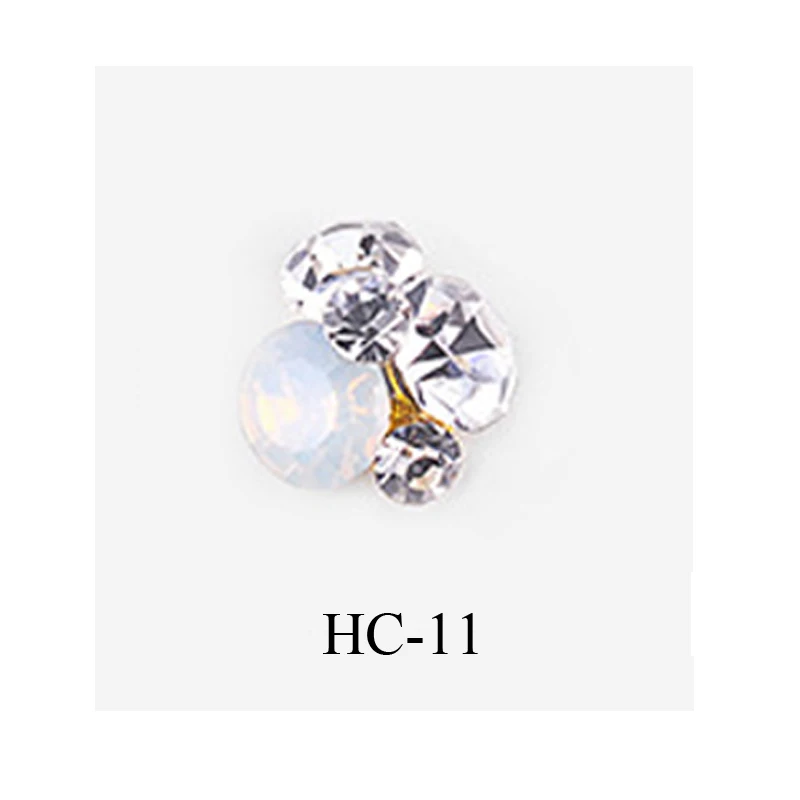 New 10pcs Crystal Bright Stones Nail Rhinestone Alloy Nail Art Decorations Glitter DIY 3D Nail Jewelry Pendant - Цвет: HC-11