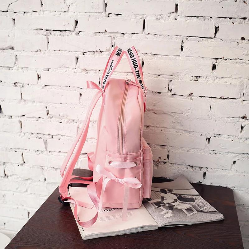 Menghuo Large Capacity Backpack Women Preppy School Bags For Teenagers Female Nylon Travel Bags Girls Bowknot Backpack Mochilas (35)