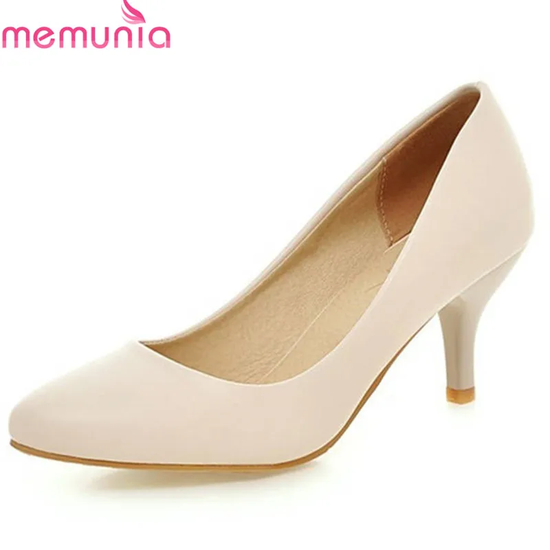 

MEMUNIA 2018 new arrival women pumps pointed toe party wedding shoes summer fashion shallow ladies shoes pink high heels shoes