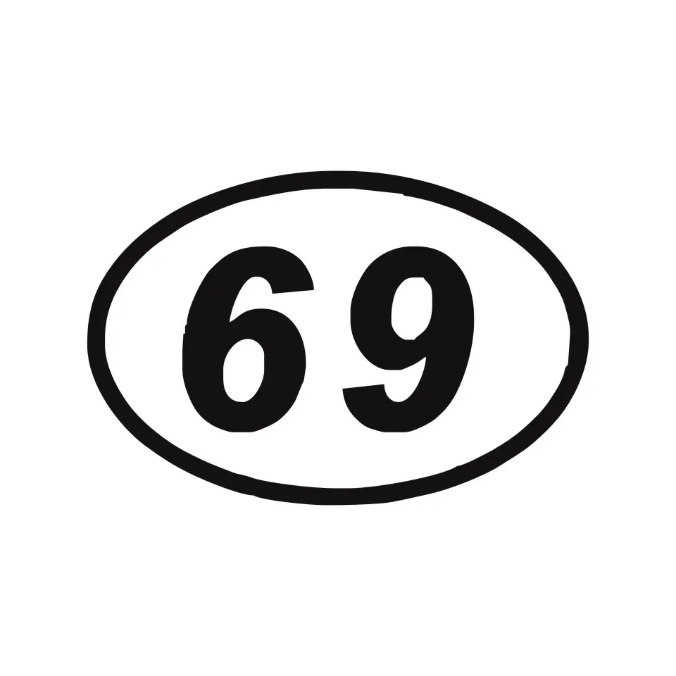 Cunymagos 69 SIXTY-NINE NUMBER OVAL Reflective Car Sticker Motorcycle Car Decoration Accessories Creative Car Sticker Car Styling 1510CM (3)