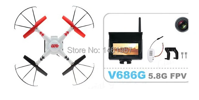 WLtoys V686 V686G(FPV версия) 4CH Дрон Квадрокоптер с HD камерой RTF 2,4 ГГц в режиме реального времени передача Безголовый режим