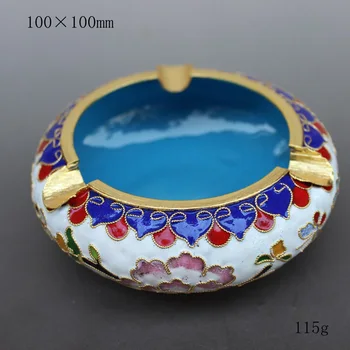 

The characteristics of Beijing China wind technology genuine fetal copper filigree Enamel Cloisonne ashtray white