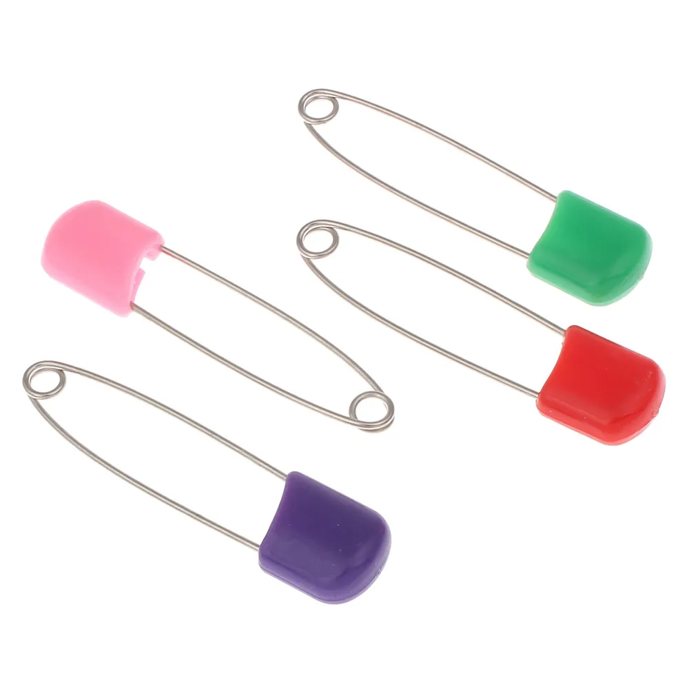 Free Shipping Mixed Colorful Colored 10PCs 54x13x5mm Colors Safety Pins