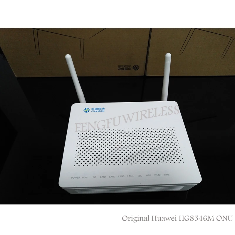

Original router HG8546M ONU with China mobile Logo, ONU GPON 4FE 4LANS WIFI port ONT, English Firmware