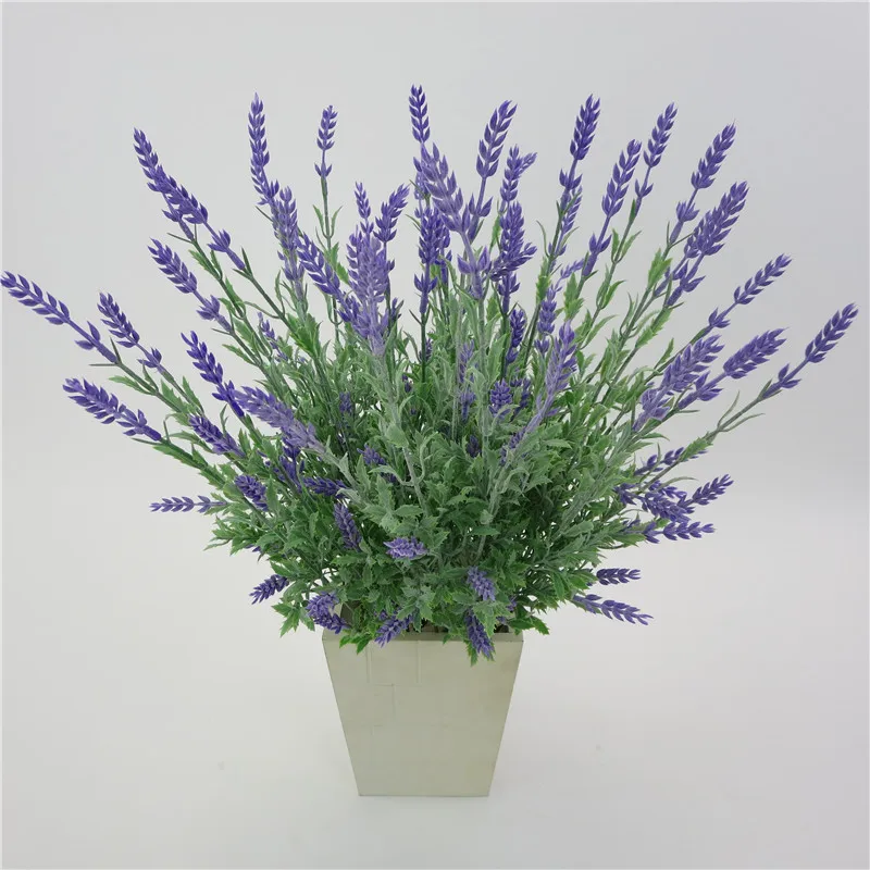 Flores Artificiales de seda de la flor de lavanda de la Provenza romántica plantas Artificiales Flores boda hogar jardín decoración de la Mesa